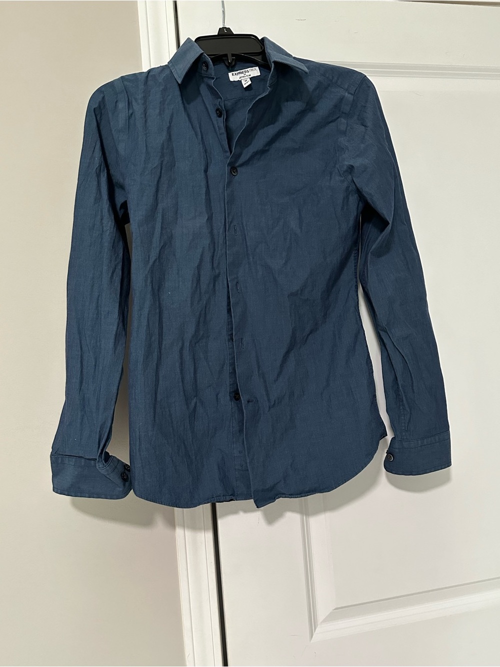 Express Navy Blue Men's Dress Shirt